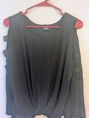 by & by Black Sleeveless Twist-Front Tank Top